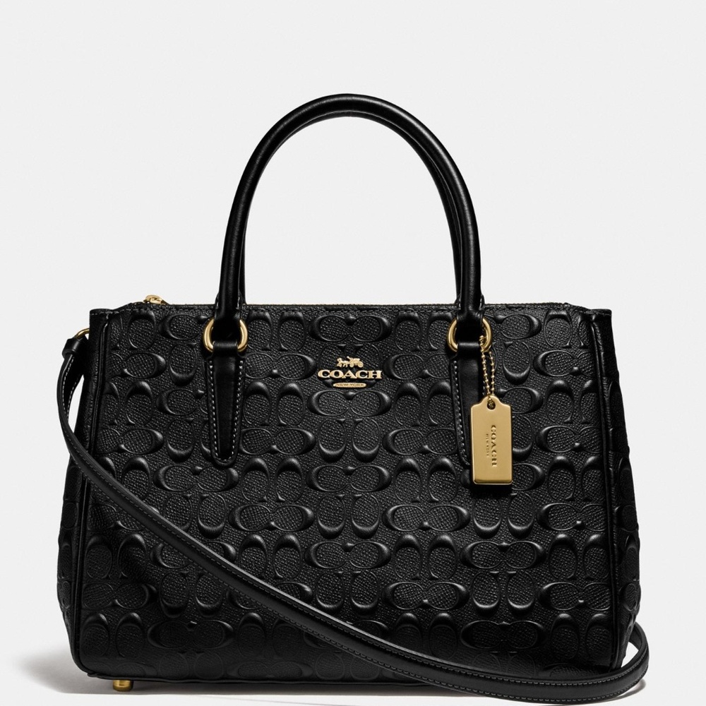 NWT COACH SIGNATURE EMBOSSED LEATHER CARRYALL BAG